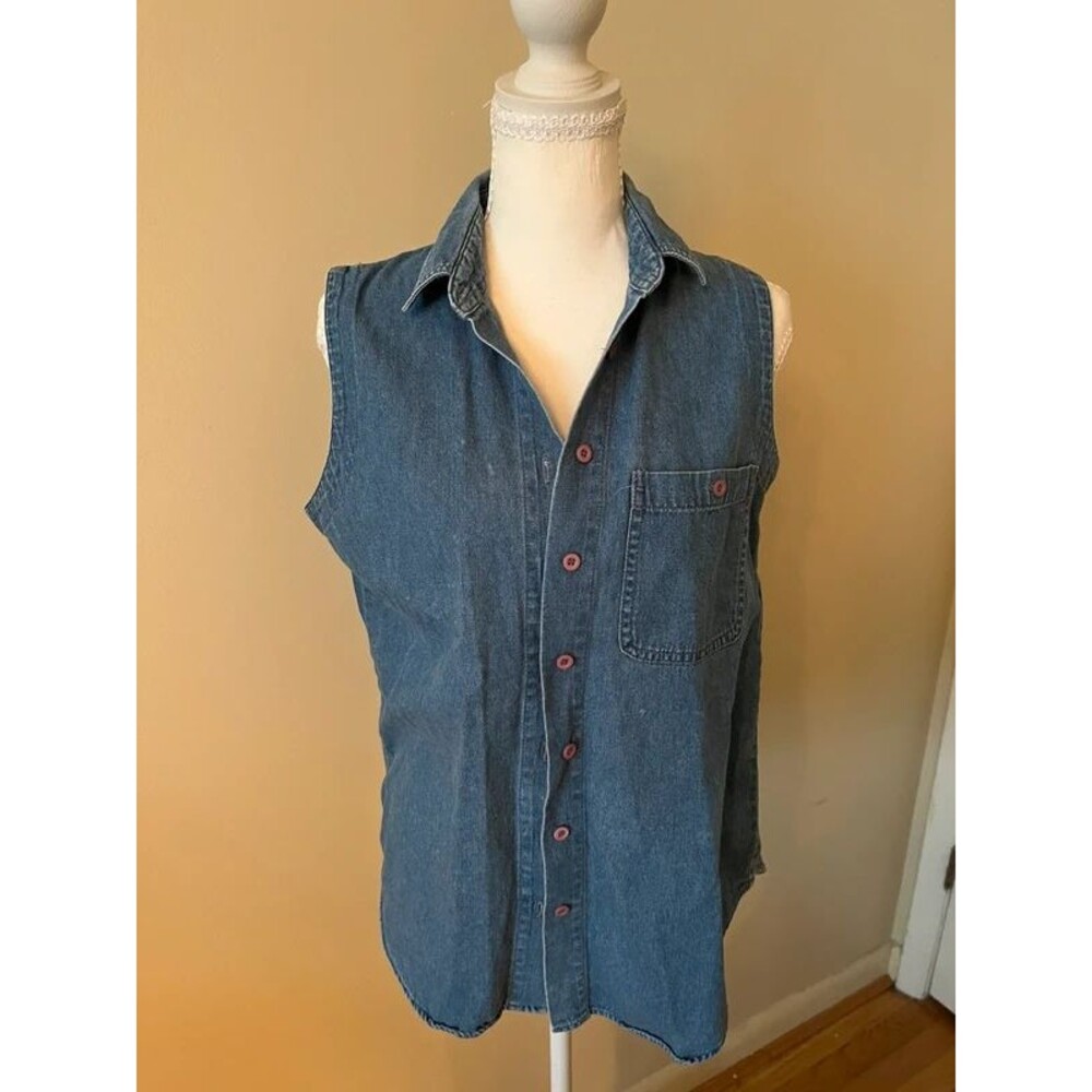 IZOD denim button vest